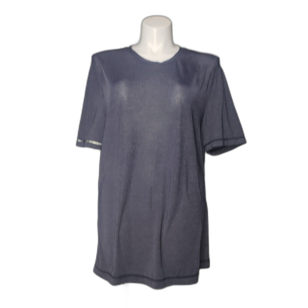 Lululemon Drysense Short Sleeve Performance Stretch Shirt Blue Navy Mens Large